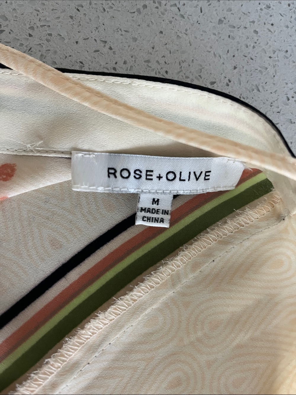 Rose & Olive Cream Floral Kimono Top with Green and Black Accents - Picture 6 of 7